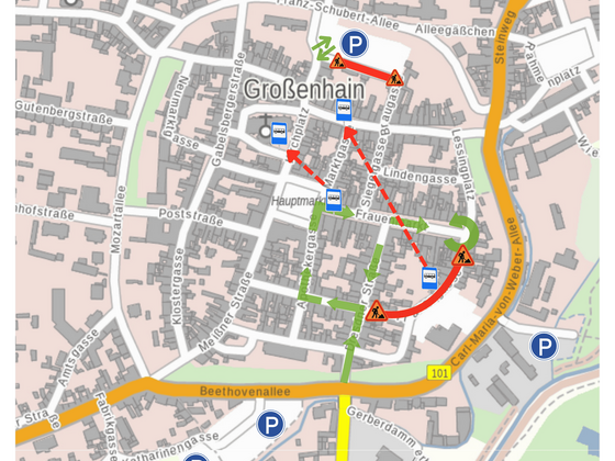 Umfangreiche Bauarbeiten in der Großenhainer Innenstadt