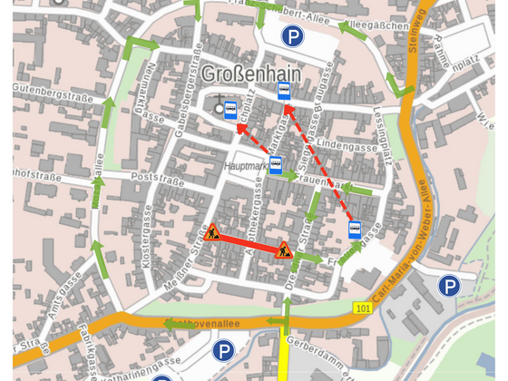 Umfangreiche Bauarbeiten in der Großenhainer Innenstadt