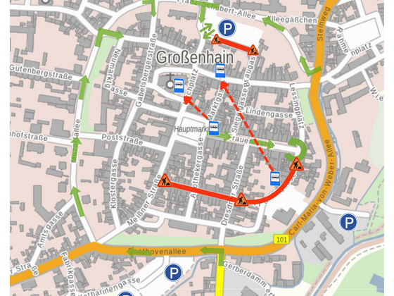 Umfangreiche Bauarbeiten in der Großenhainer Innenstadt