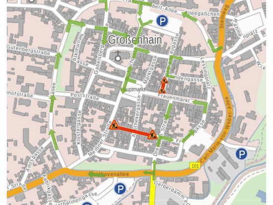 Umfangreiche Bauarbeiten in der Großenhainer Innenstadt